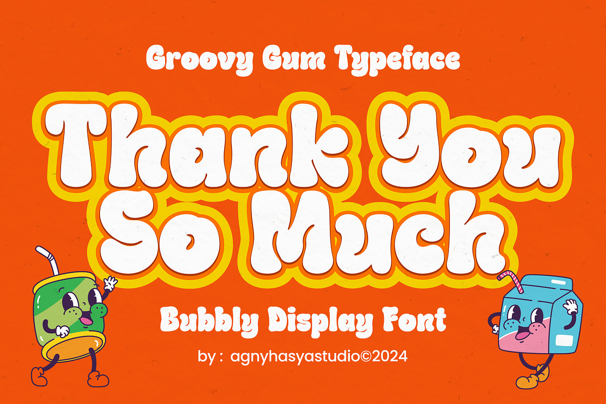 Groovy Gum - A Bubbly Display Font, a Symbol Font by agnyhasyastudio (Photo 14 of 14)