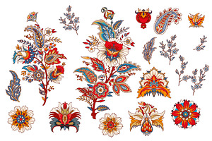 Set of Jacobean flowers
