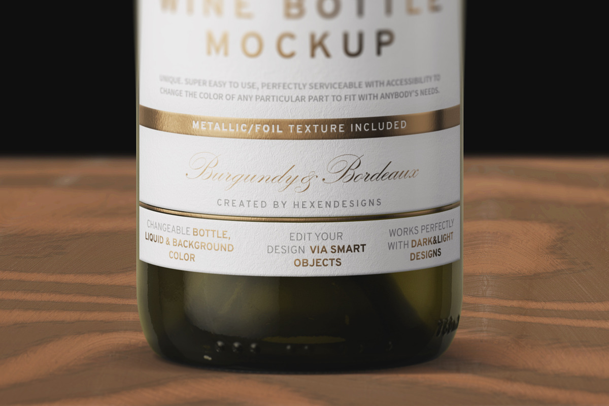 Wine Bottle Mockup, an Advertising Mockup by HexenDesigns (Photo 7 of 13)