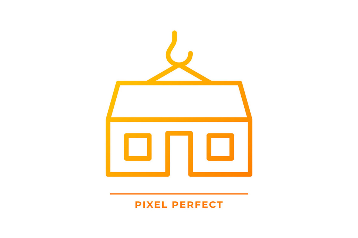 Modular home pixel perfect gradient, an Icon by IMG Visuals