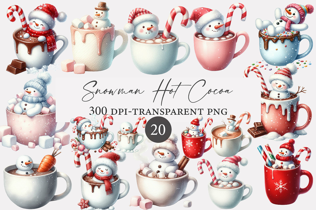 Snowman Hot Cocoa clipart, an Illustration by Designworld (Photo 1 of 5)