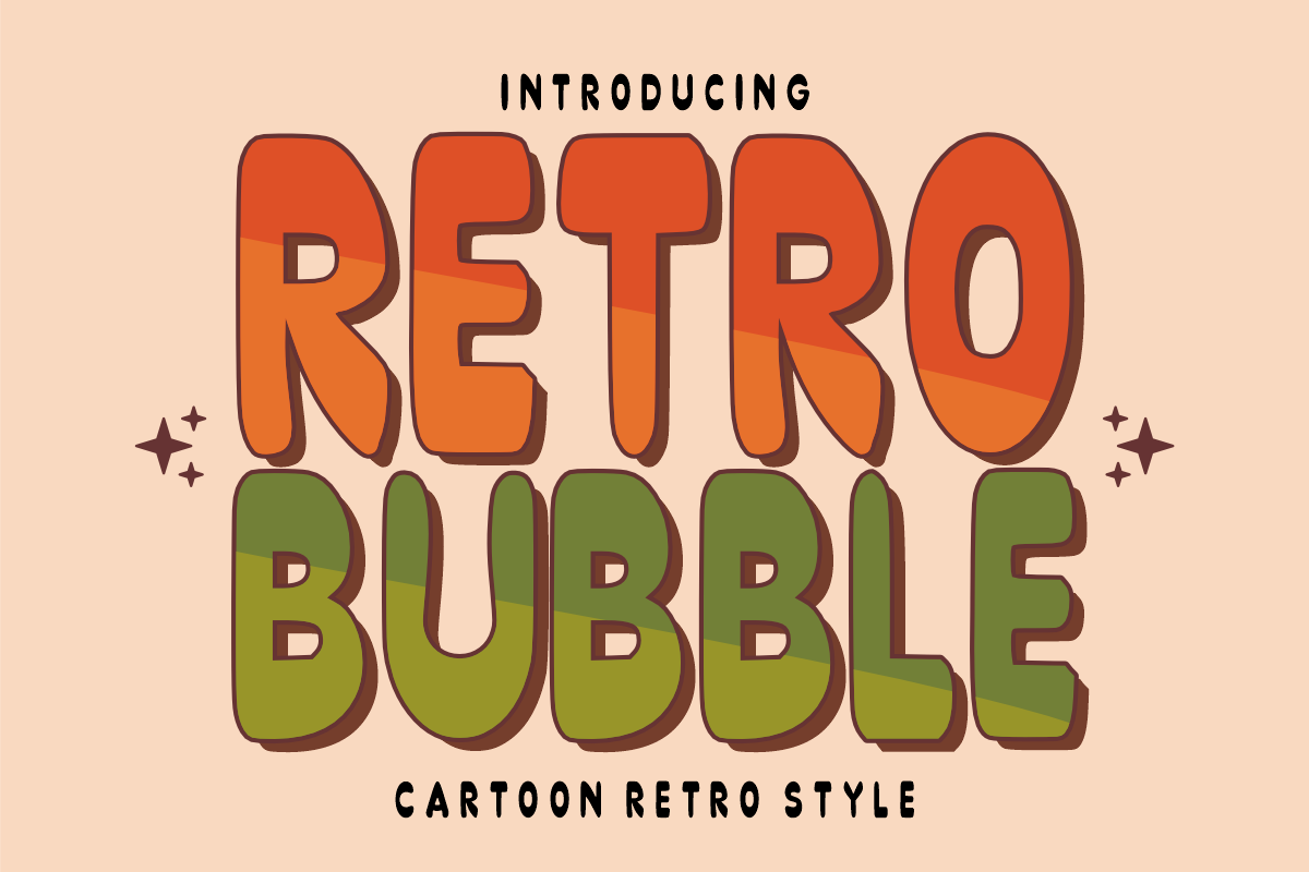 Retro Bubble - Puffy Display Font, a Sans Serif Font by KiddoGlyphs Studio (Photo 1 of 5)