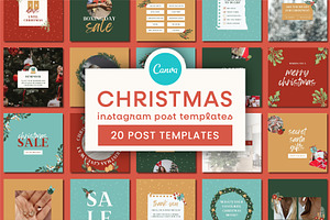 Christmas Instagram Posts, a Social Media Template by Templatez.Co