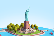 Low Poly Statue Of Liberty Scene, a 3D by Anton Moek (Thumbnail 2 of 8)