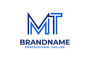 Letter MT Line Monogram Logo