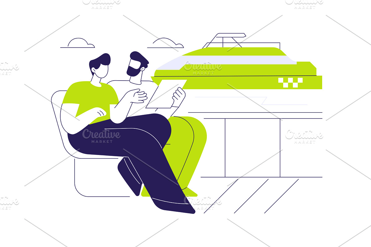 Water taxi ride abstract concept, a Transportation Illustration by Visual Generation
