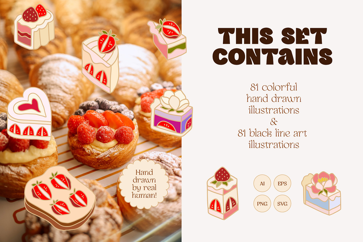 PICNIC! Whimsical Hand Drawn Pastry, a Food Illustration by Artflorara (Photo 2 of 12)