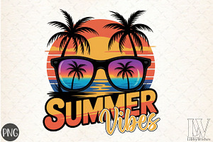 Vibrant Summer Vibes Png, Watercolor, an Illustration by Libby Wishes
