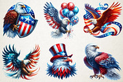 Watercolor USA Patriotic Eagle PNG, a Seasonal Illustration by RobertsArt (Thumbnail 4 of 5)