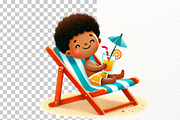 Cute Beach Children Clipart, a Seasonal Illustration by Nicolle's Colorful Art (Thumbnail 7 of 8)