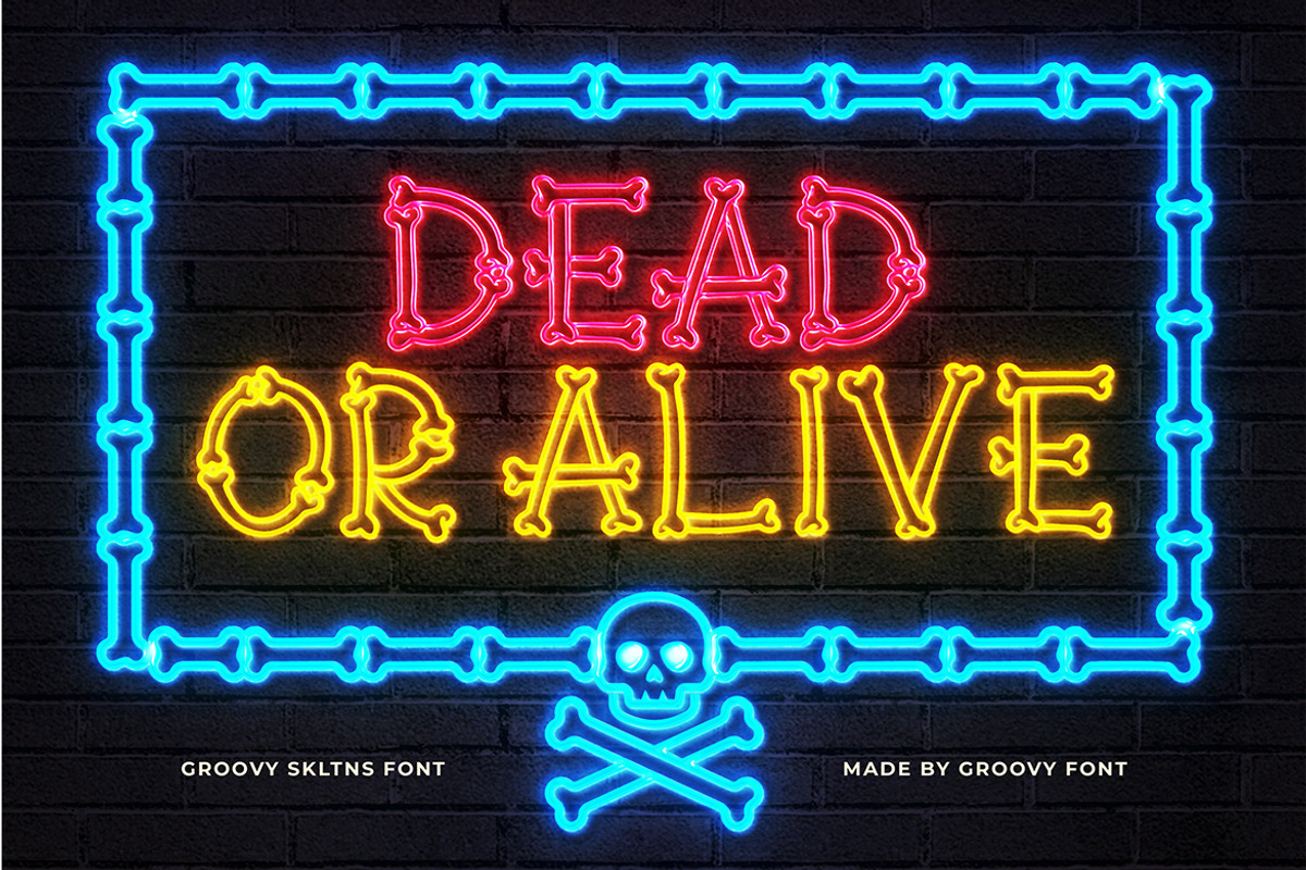 Groovy Skltns Bone Shaped Typeface, a Handwritten Font by GroovyFontCo (Photo 6 of 7)