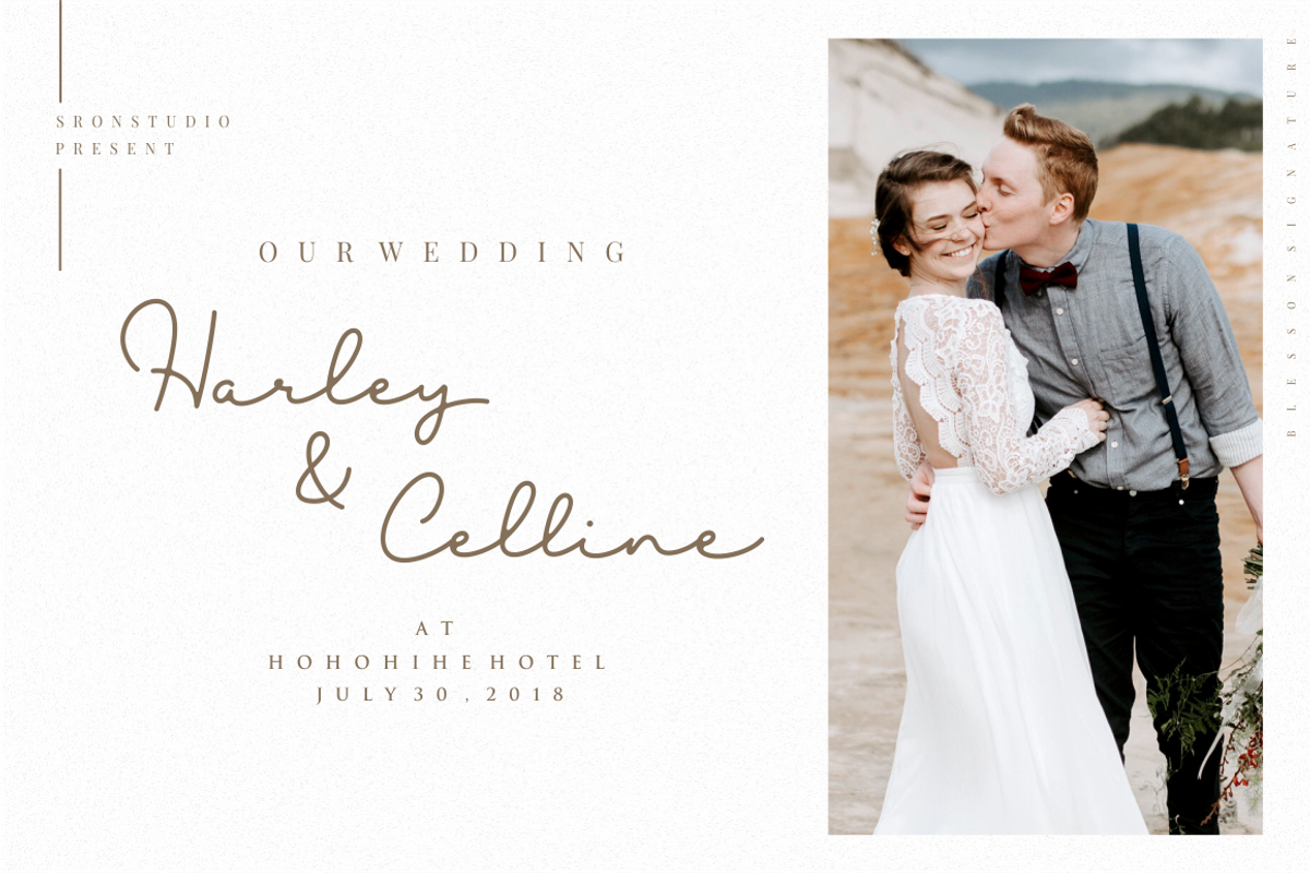 Blesson Signature Font preview 3