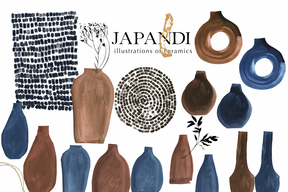 Japandi Abstract Watercolor Clip Art, a Decorative Illustration by whiteheartdesign (Photo 20 of 24)