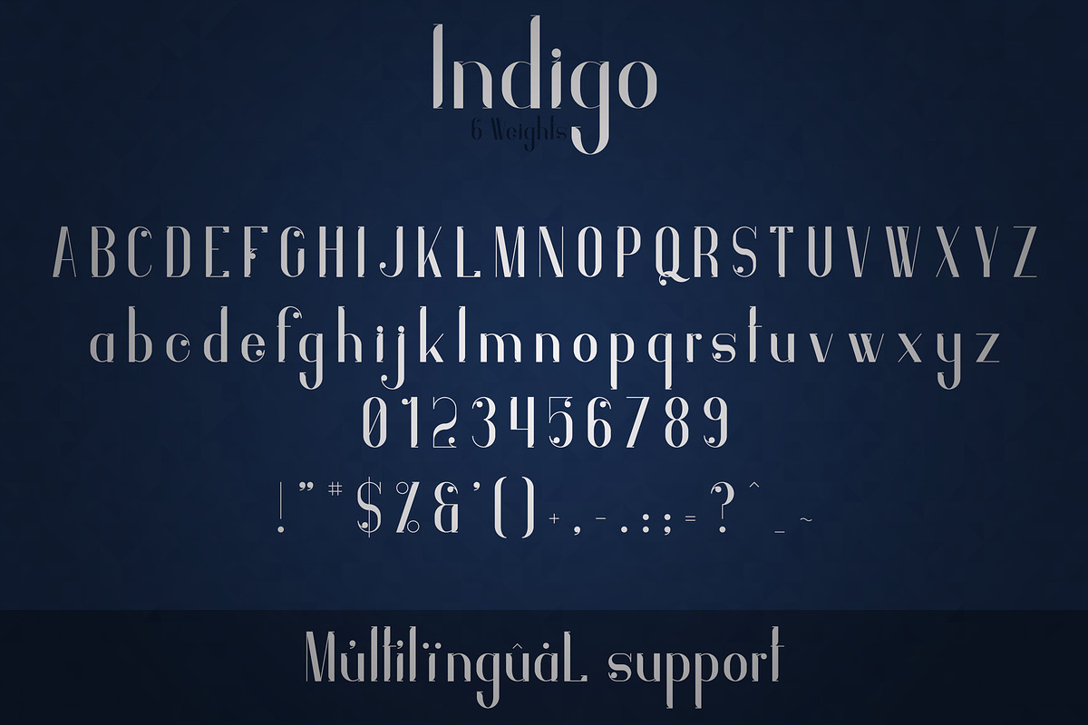 Indigo Typeface - 6 Weights, a Font by VP Fonts (Photo 9 of 10)