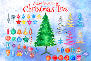 Christmas Tree Creator Clipart Set