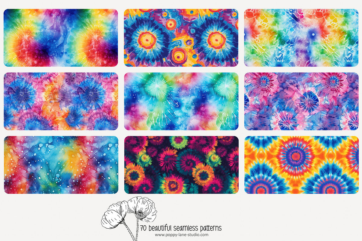 70 abstract tie-dye seamless pattern, a Pattern Graphic by Poppy Lane Studio (Photo 9 of 10)