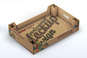 Cardboard Box Fruit Package Mock-Up