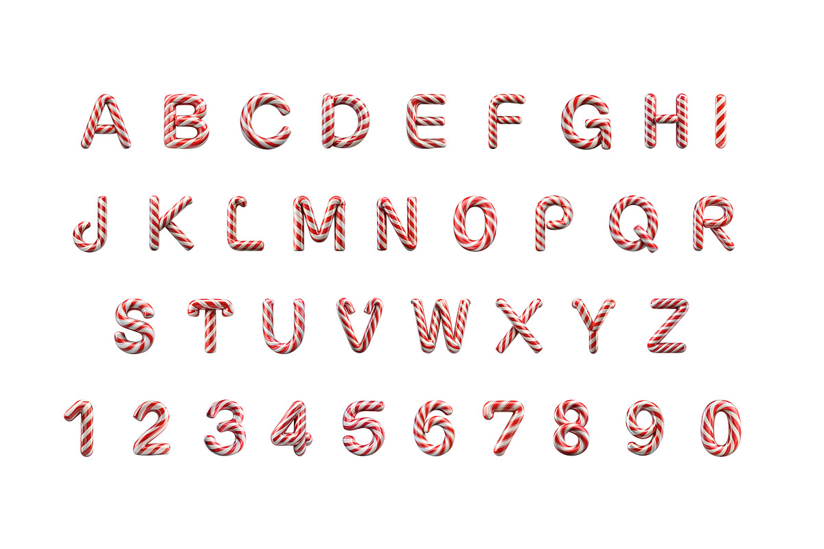 Candy Cane 3D Font, a Font by Loudoun Design Co. (Photo 2 of 6)