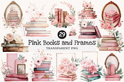 Watercolor Pink Books and Frames, an Education Illustration by Designworld (Thumbnail 1 of 9)