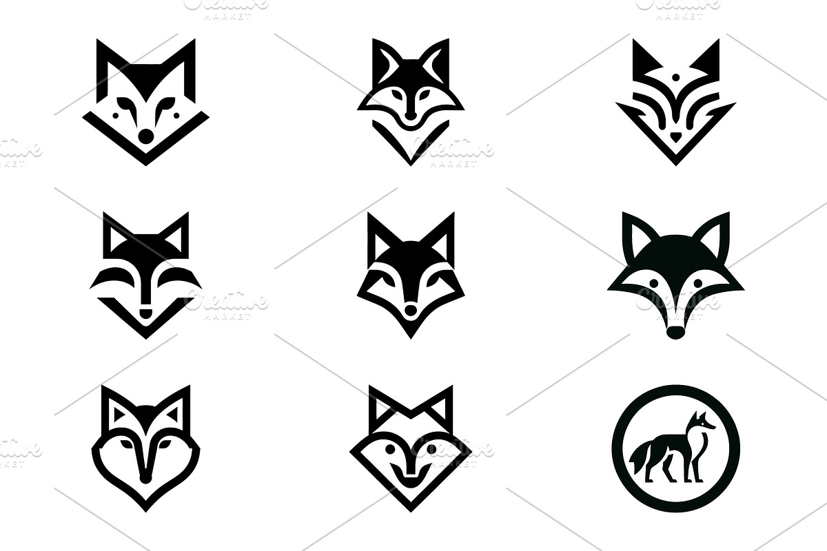 Geometric Fox Logos, a Branding & Logo Template by Vectorium Studio