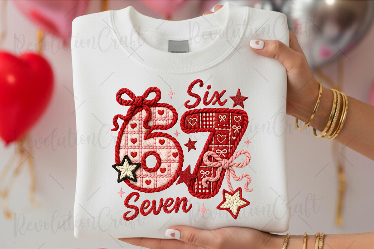 Faux Crochet Valentine Six Seven Png, an Illustration by OK Design (Photo 3 of 6)