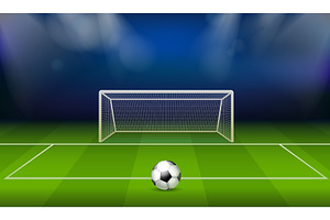 Penalty kick. Realistic soccer ball, a Sport Illustration by Stock-Smart-Start