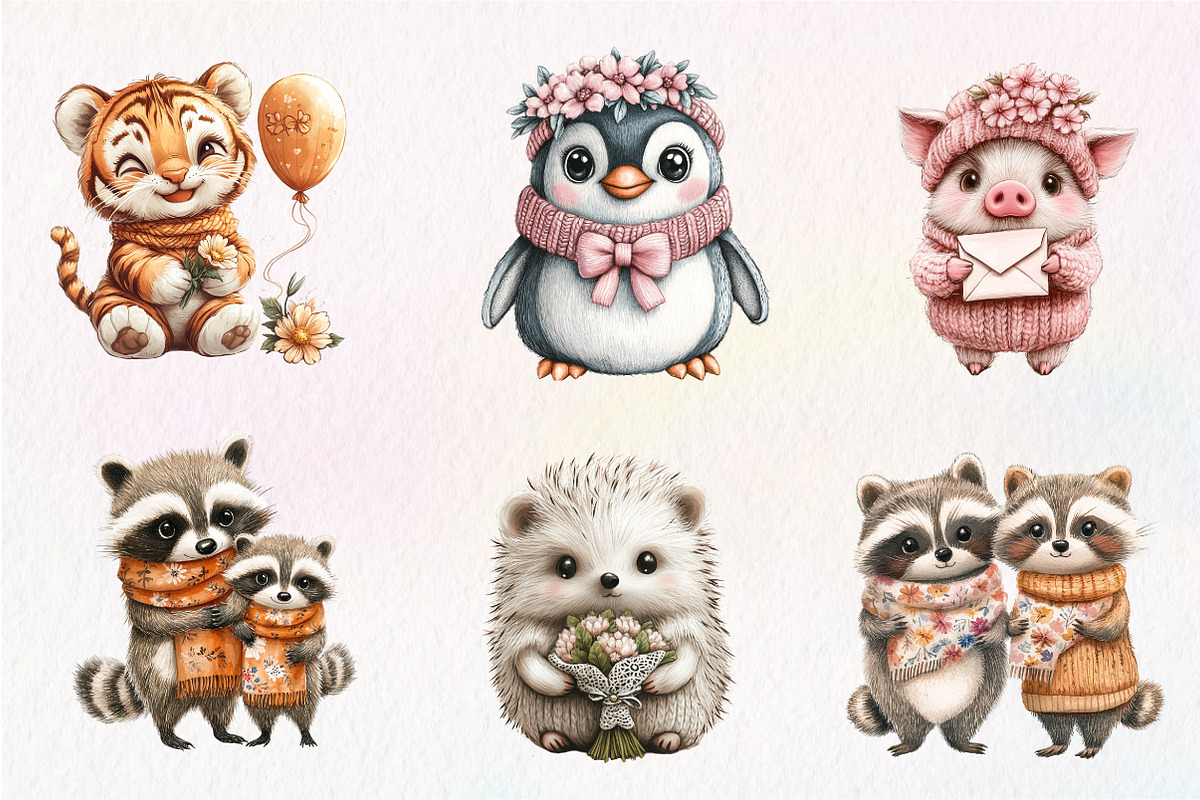 Kawaii Knitted Animals Mother's Day, an Illustration by CreationArt (Photo 2 of 5)