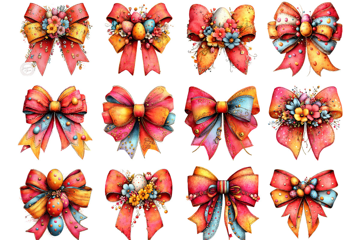 Easter Bow Clipart Bundle, an Illustration by Designking (Photo 2 of 5)