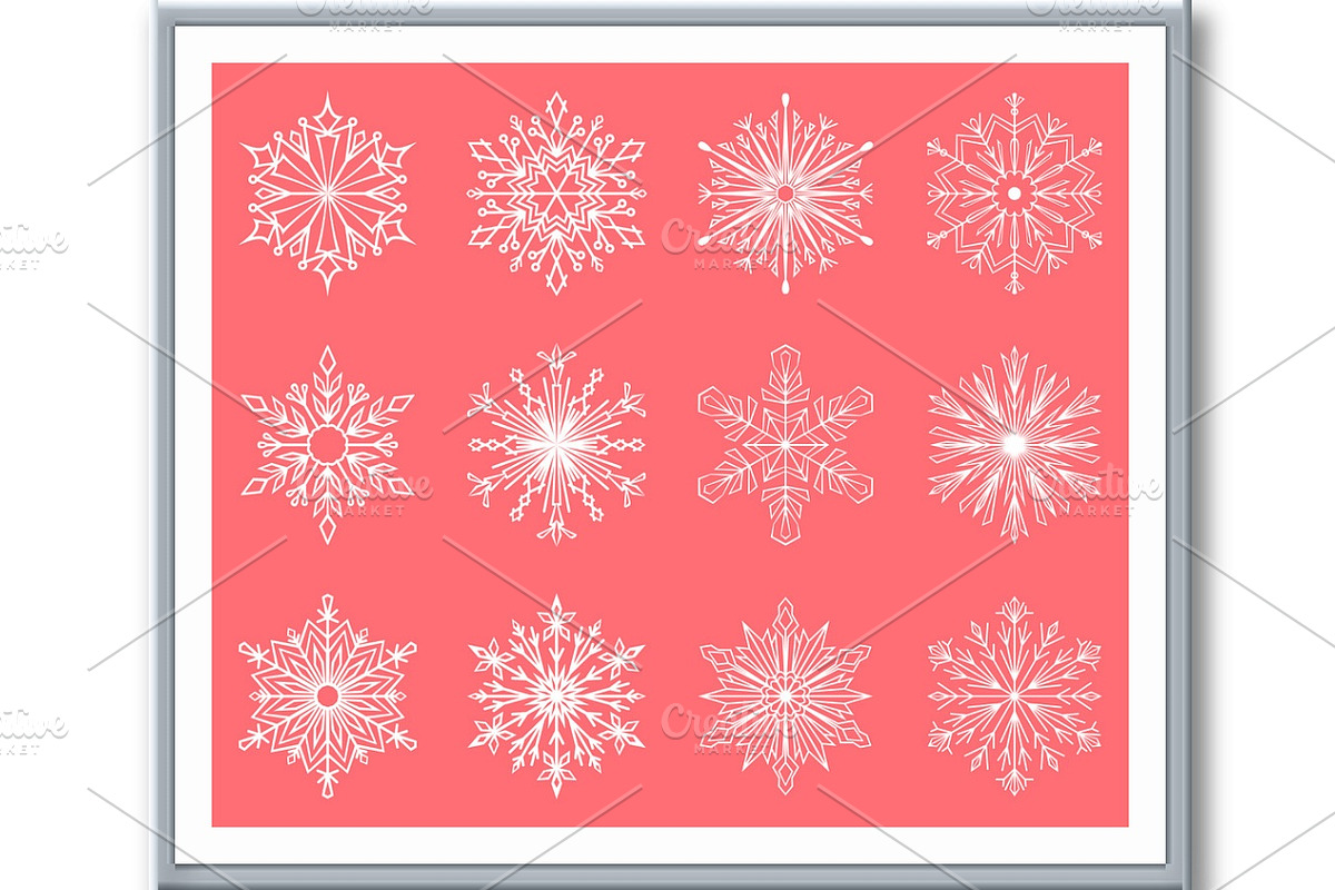 Snowflakes icon collection. Graphic, an Object Illustration by RODINA (Photo 3 of 3)