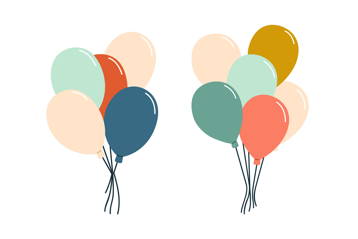 Holiday air balloons bunches set, an Object Illustration by Good Studio (Photo 4 of 7)