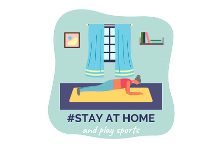 Stay at home and play sports, woman, a School & Education Photo by robuart