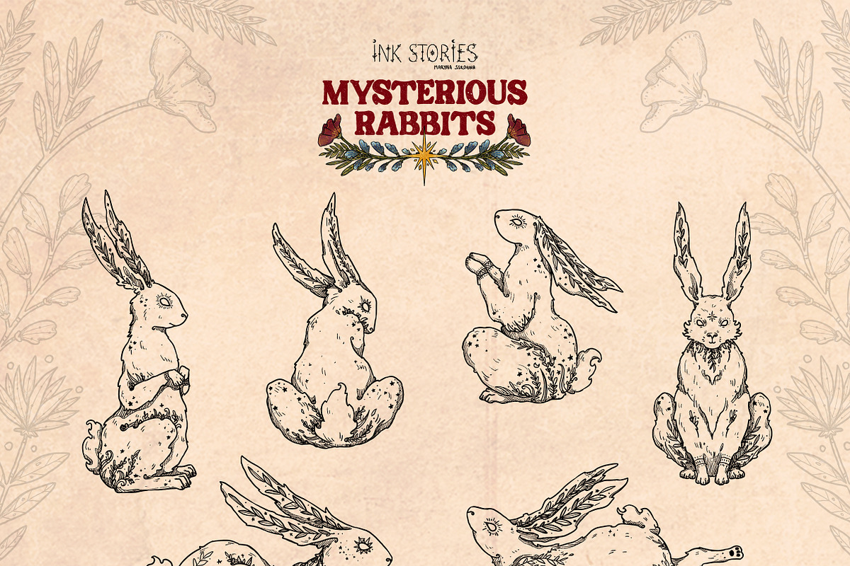 Mysterious Rabbits, an Animal Illustration by Ink Stories
