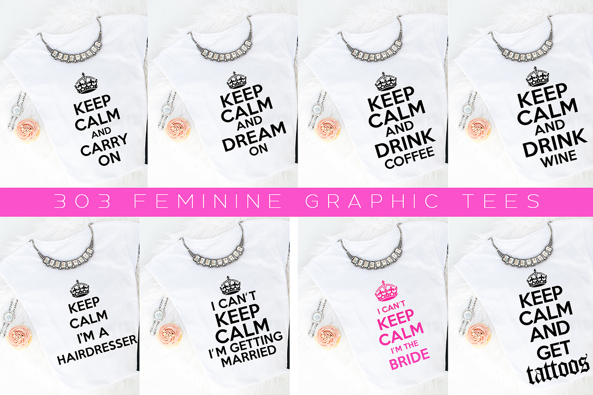 Big Bundle-Feminine Graphic Tees, a Background Graphic by iloladesign (Photo 19 of 36)