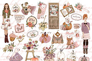 Pink Fall clipart, an Animal Illustration by Rosabebe