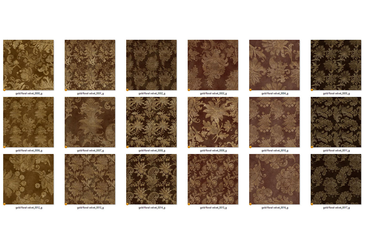Gold Floral Velvet Digital Paper, a Pattern Graphic by Digital Curio