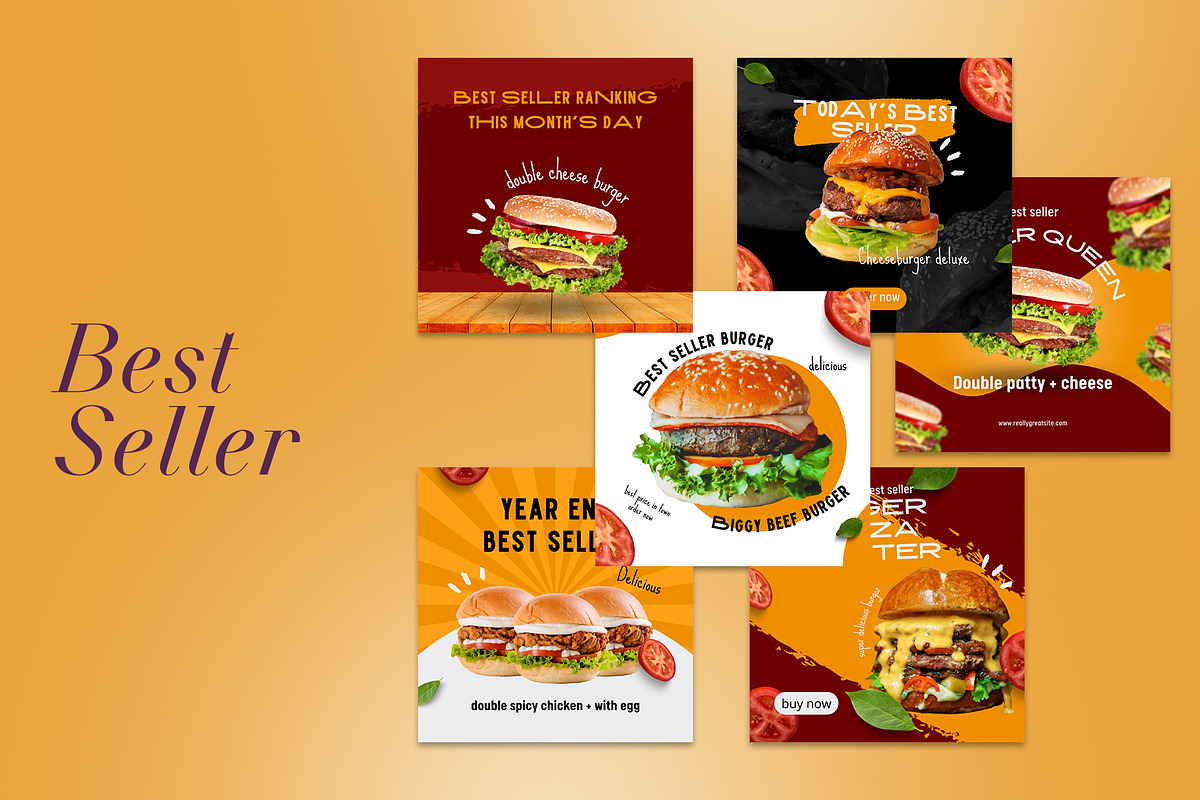 Burger / Food Instagram | CANVA, a Social Media Template by Azruca (Photo 7 of 17)