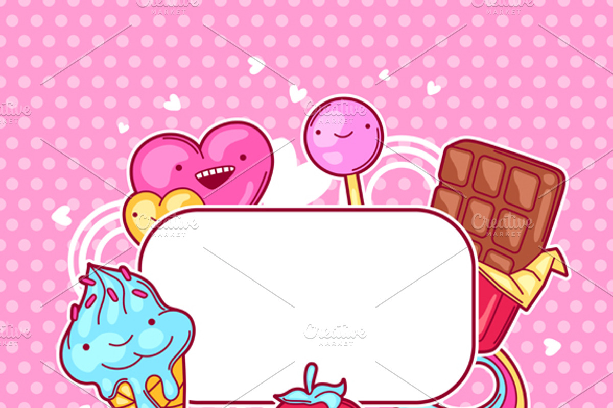 Kawaii frames with sweets., a Card Template by incomible (Photo 1 of 2)