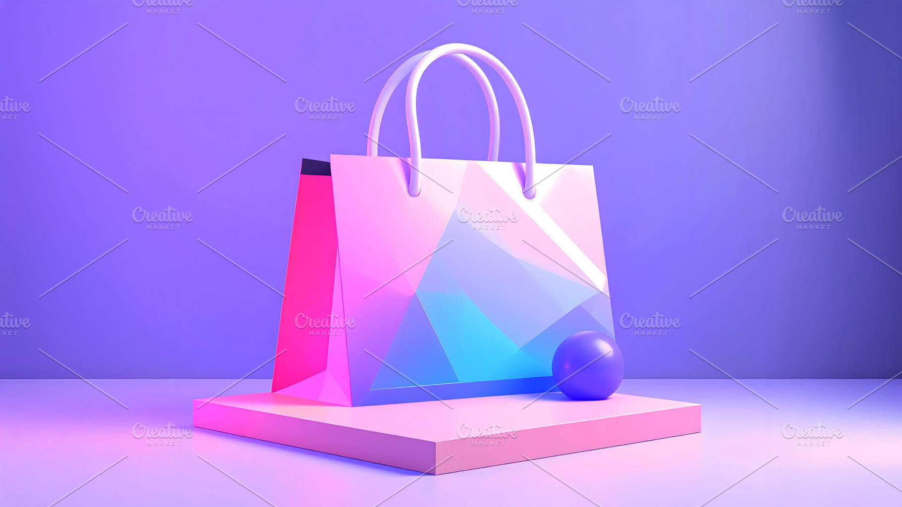 Abstract Shopping Bag with Geometric, a Beauty & Fashion Photo by Stock Shape