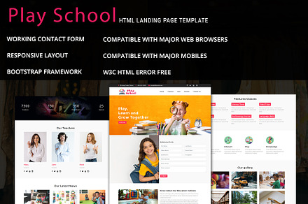 Play School - Landing Page Template, a Landing Page Template by Pennyblack Templates