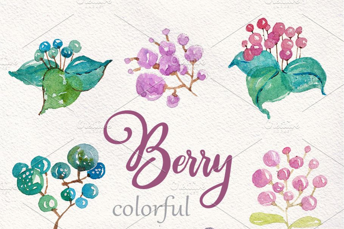 Watercolor Floral spring big set, an Illustration by JaneLane (Photo 2 of 9)