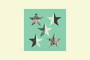 Grunge Stars abstract background set, a Decorative Illustration by PoPaShop (Thumbnail 3 of 9)
