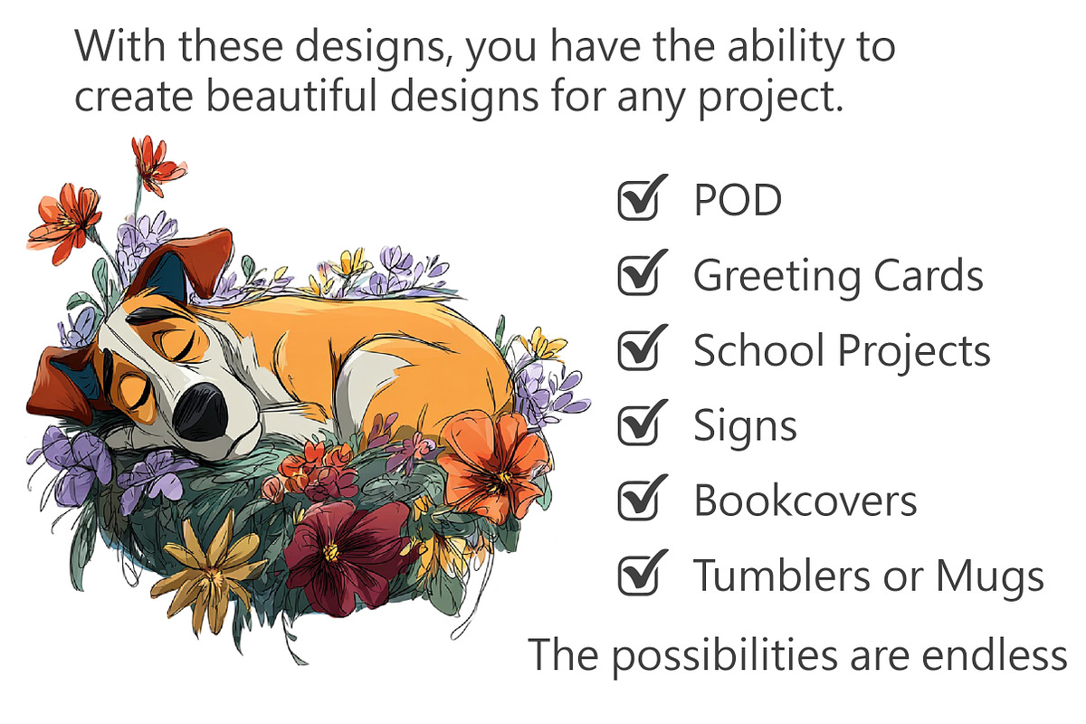 Floral Cute Dog Clipart, an Illustration by Pixels.Craft (Photo 3 of 5)