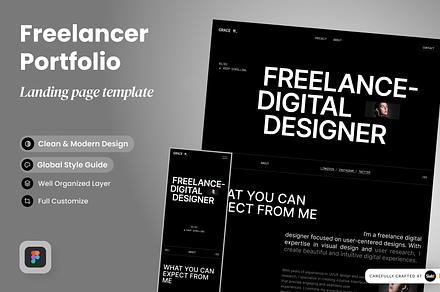 Freelancer Portfolio Landing Page, a Landing Page Template by SLAB! Design