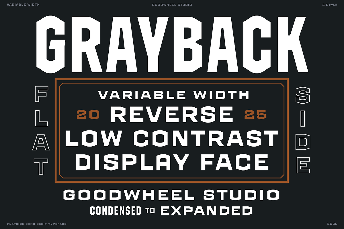 GW Grayback Variabel Width, a Sans Serif Font by Goodwheel Studio (Photo 1 of 9)