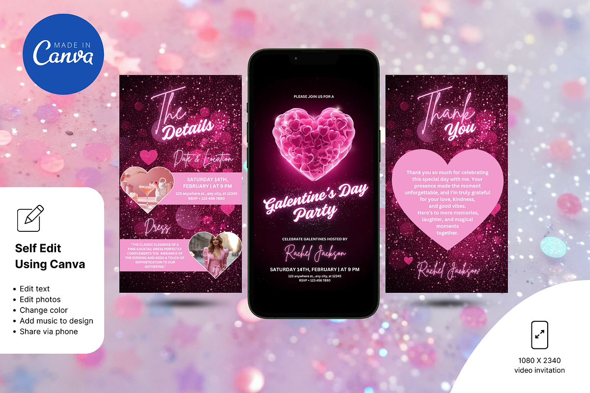 Galentines Invitation Template, an Invitation Template by Earth5168 (Photo 5 of 8)