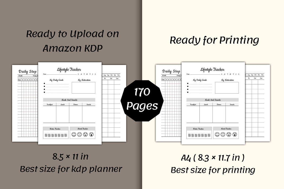 Fitness Planner, Weight Loss Journal, a Print Template by POC Digital (Photo 4 of 7)