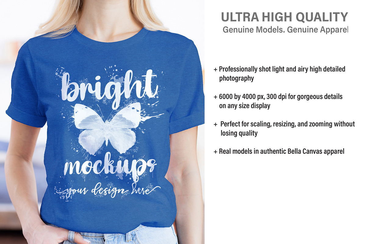 Bella Canvas 3001 PSD T-shirt Mockup, a Print Template by BrightMockups (Photo 3 of 3)