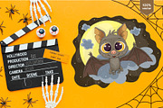 Cute halloween bat. Tshirt, PNG., an Animal Illustration by KENO Mascots (Thumbnail 3 of 6)
