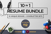 10 in 1 Resume Bundle, a Resume Template by GraphicsEgg (Thumbnail 1 of 11)