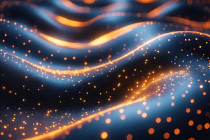 Flowing patterns of light create a m, a Photo by Tanuart
